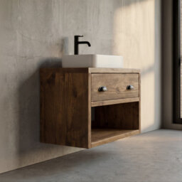 Off The Grain Wall Mounted Bathroom Vanity Unit Without Basin, Wooden Bathroom Vanity 500mm - thumbnail 2