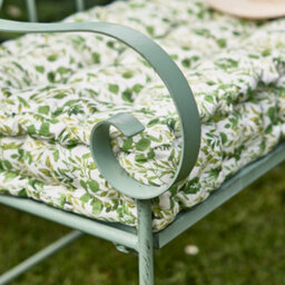Dibor Vintage Style Countryside Green Metal Leaf Design Outdoor Garden Bench - thumbnail 5