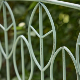 Dibor Vintage Style Countryside Green Metal Leaf Design Outdoor Garden Bench - thumbnail 6