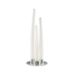 Luminosa Lighting Luminosa Estalacta Table Lamp 3 Light Gu10 Indoor/outdoor Ip44, Silver/opal White - thumbnail 1