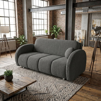 Viva Comfy Iv Sofa Bed With Storage Compartment Particle Board Metal Legs Wooden Frame 172X103X85Cm Grey - image 1