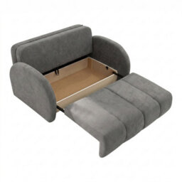 Viva Comfy Iv Grey Sofa Bed With Storage Compartment Particle Board Metal Legs Wooden Frame 172X103X85Cm - thumbnail 5