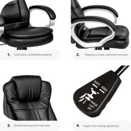 Tectake Office Chair Zulu - Desk Chair Computer Chair - Black - thumbnail 3