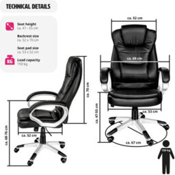 Tectake Office Chair Zulu - Desk Chair Computer Chair - Black - thumbnail 6