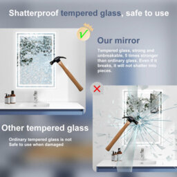 Probaty Bathrooms Bathroom Illuminated Led Mirror With Anti-Fog 800X600mm,backlit Wall Vanity Mirror,touch Sensor Switch,memory Function,ip44 - thumbnail 8