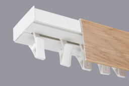 Single Curtain Ceiling Rail Track Pcv 400 Cm (L) Clips + Light Oak Cover