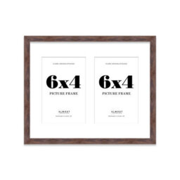 10X8 Inch 2 Opening Photo Collage Frame, Display Two 6X4 Inch Photos, Multi Aperture Family Picture Frame, Walnut - thumbnail 2