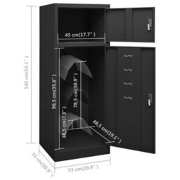 Berkfield Saddle Cabinet Anthracite 53X53X140 Cm Steel - thumbnail 9