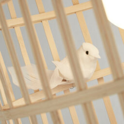 Lighting Collection Cage Weave Natural Rattan Style Open Lattice Pendant Light Shade - thumbnail 3