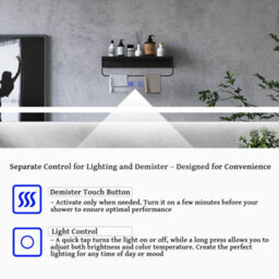 Maerts-E Bathroom Mirror With Led Lights 800 X 600 mm 3 Colour Dimmable Lighting Demister Touch Illuminated Wall Mounted Vanity Mirror - thumbnail 4