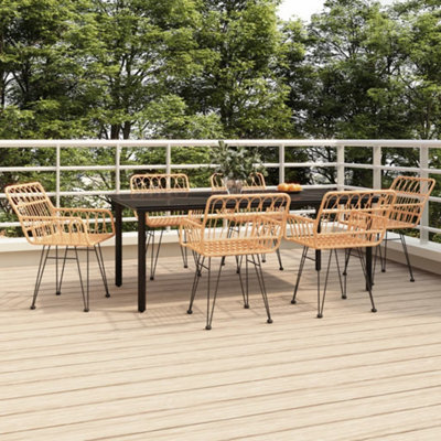 Berkfield 7 Piece Garden Dining Set Poly Rattan - image 1