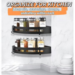2 Corner Shower Caddy Shelf Wall Mounted Storage Rack With Hook - thumbnail 4
