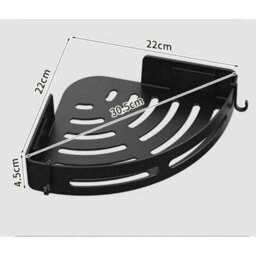 2 Corner Shower Caddy Shelf Wall Mounted Storage Rack With Hook - thumbnail 2