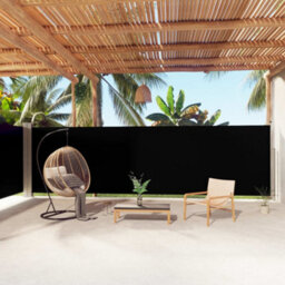 Berkfield Retractable Side Awning Black 180X1000 Cm - thumbnail 1
