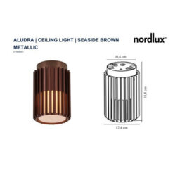Nordlux Aludra Outdoor Aluminium Ceiling Light Coastal/marine Safe Brown,mains - thumbnail 4