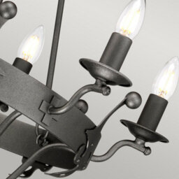 Luminosa Lighting Elstead Windsor 6 Light Chandelier Graphite Finish, E14 - thumbnail 5
