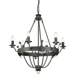 Luminosa Lighting Elstead Windsor 6 Light Chandelier Graphite Finish, E14