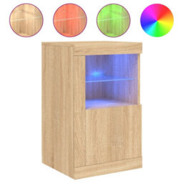 Berkfield Side Cabinet With Led Lights Sonoma Oak Engineered Wood - thumbnail 2