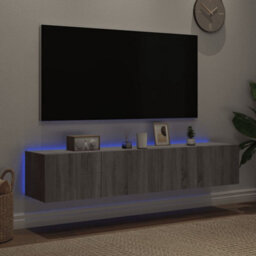 Berkfield Tv Wall Cabinets With Led Lights 2 Pcs Grey Sonoma 80X35X31 Cm - thumbnail 3