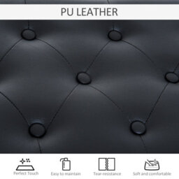 Wyld Haus Milara Faux Leather Upholstered Piano Bench With Storage, Diamond-Tufted Black - thumbnail 9