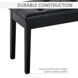 Wyld Haus Milara Faux Leather Upholstered Piano Bench With Storage, Diamond-Tufted Black - thumbnail 8