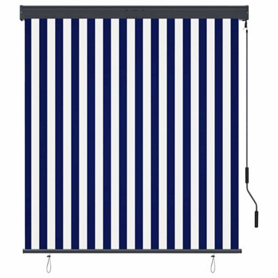 Berkfield Harmful Outdoor Roller Blind 140X250 Cm Blue And White - image 1