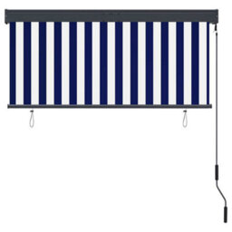 Berkfield Harmful Outdoor Roller Blind 140X250 Cm Blue And White - thumbnail 4