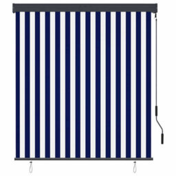 Berkfield Harmful Outdoor Roller Blind 140X250 Cm Blue And White