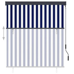 Berkfield Harmful Outdoor Roller Blind 140X250 Cm Blue And White - thumbnail 3