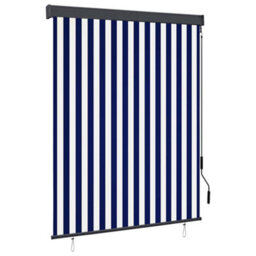 Berkfield Harmful Outdoor Roller Blind 140X250 Cm Blue And White - thumbnail 2