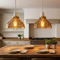 Modern Glass Lamp Shade 24.5Cm Brown Easy Fit Replacement Ceiling Pendant Light Shade Floral Pattern Vintage Glass Lighting - thumbnail 3