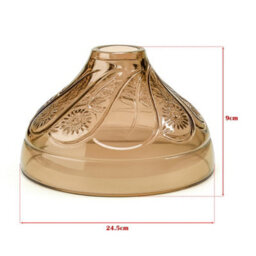 Modern Glass Lamp Shade 24.5Cm Brown Easy Fit Replacement Ceiling Pendant Light Shade Floral Pattern Vintage Glass Lighting - thumbnail 4