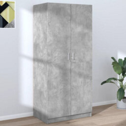 Vidaxl Wardrobe Concrete Grey 80X52X180 Cm Engineered Wood - thumbnail 1