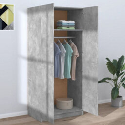 Vidaxl Wardrobe Concrete Grey 80X52X180 Cm Engineered Wood - thumbnail 3