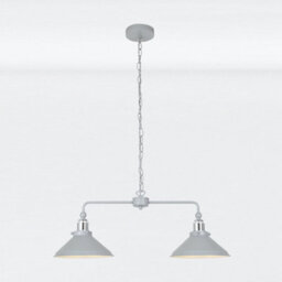 First Choice Lighting Maxwell Flint Grey Chrome 2 Light Bar Ceiling Pendant Light - thumbnail 4