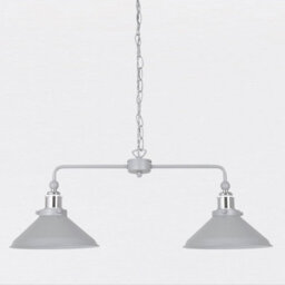 First Choice Lighting Maxwell Flint Grey Chrome 2 Light Bar Ceiling Pendant Light - thumbnail 2