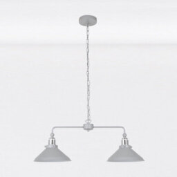 First Choice Lighting Maxwell Flint Grey Chrome 2 Light Bar Ceiling Pendant Light - thumbnail 3