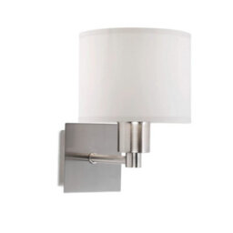 Luminosa Lighting Luminosa Lyon Led Wall Fixture Satin Nickel With Drum Shade E27 60W