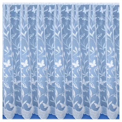 Tyrone Textiles Hawaii Lace Floral Net Cut Panel With Butterflies (500 X 160Cm) - image 1