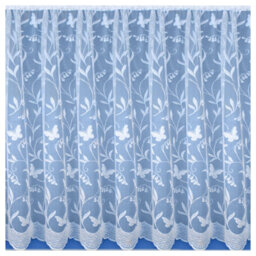 Tyrone Textiles Hawaii Lace Floral Net Cut Panel With Butterflies (500 X 160Cm) - thumbnail 1