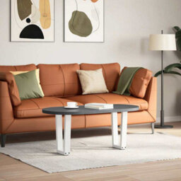 Berkfield Modern Coffee Table Legs V-Shape 2 Pcs White 38X(42-43.3) Cm Steel