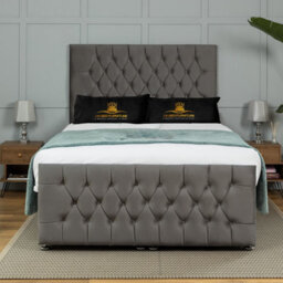UKBEDFURNITURE Winchester Plush Steel End Opening Divan Ottoman Bed With 54 Inch Headboard - thumbnail 2