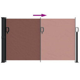 Walplus Retractable Side Awning Garden Sun Shade Canopy Gazebo For Back Door, Porch, Patio Brown 120X600 Cm - thumbnail 5