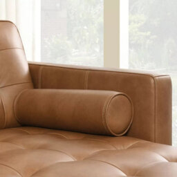 Simon Li Harstine Brown Leather Corner Sofa, Right Hand Facing, Top Grain Leather, Foam Cushions, Solid Wood Legs, Tufted Design - thumbnail 5