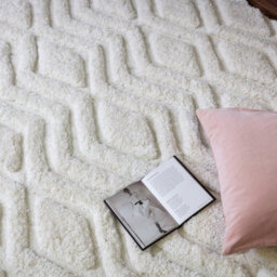 Off White Modern Shaggy Geometric Easy To Clean Living Room And Bedroom-160 X 230Cm - thumbnail 2