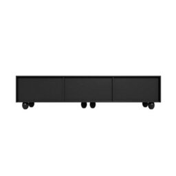 Btm 180Cm Black Tv Cabinet With Wooden Legs, Minimalist Design And Large Storage - thumbnail 9