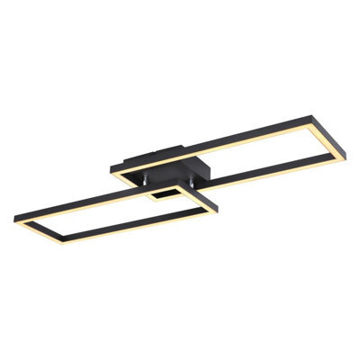 Luminosa Lighting Luminosa Tatjana Integrated Led Semi Flush Ceiling Light Matt Black 2X Led 3000K - image 1