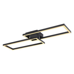 Luminosa Lighting Luminosa Tatjana Integrated Led Semi Flush Ceiling Light Matt Black 2X Led 3000K