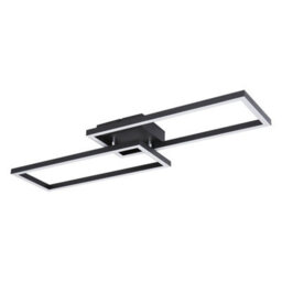 Luminosa Lighting Luminosa Tatjana Integrated Led Semi Flush Ceiling Light Matt Black 2X Led 3000K - thumbnail 2