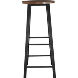 Tectake Bar Stools Keynes - Industrial Wood Dark, Rustic, Set Of 2 - thumbnail 3